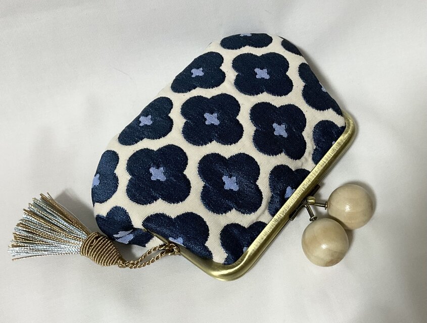 ハンドメイド　がま口親子長財布　ディジードット柄　花柄 Amazon | [AYANOKOJI] 横長 親子 がま口 財布 帆布 唐草 水玉