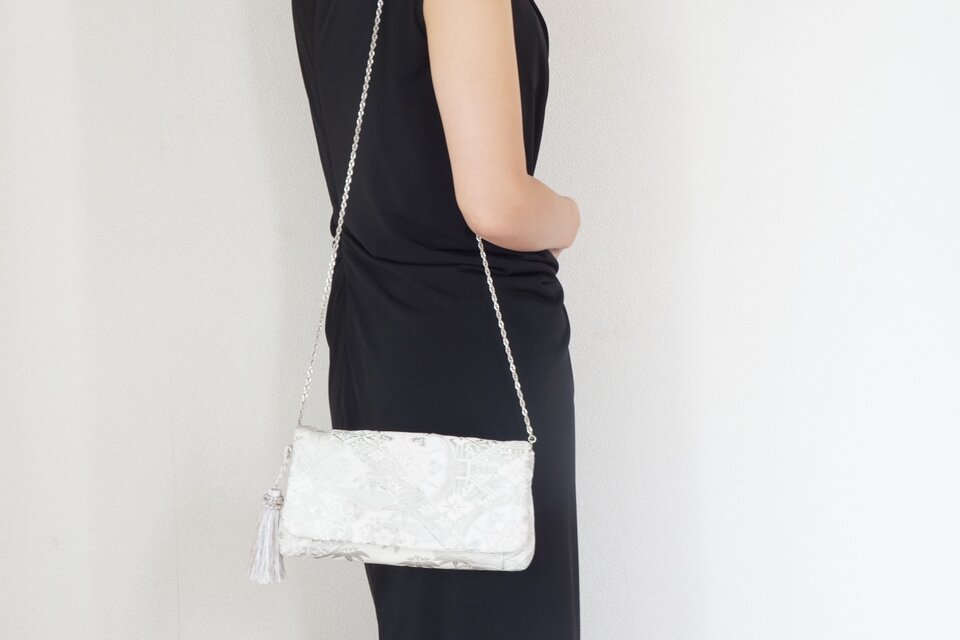 帯バッグ用ロングチェーン（シルバー・120cm）