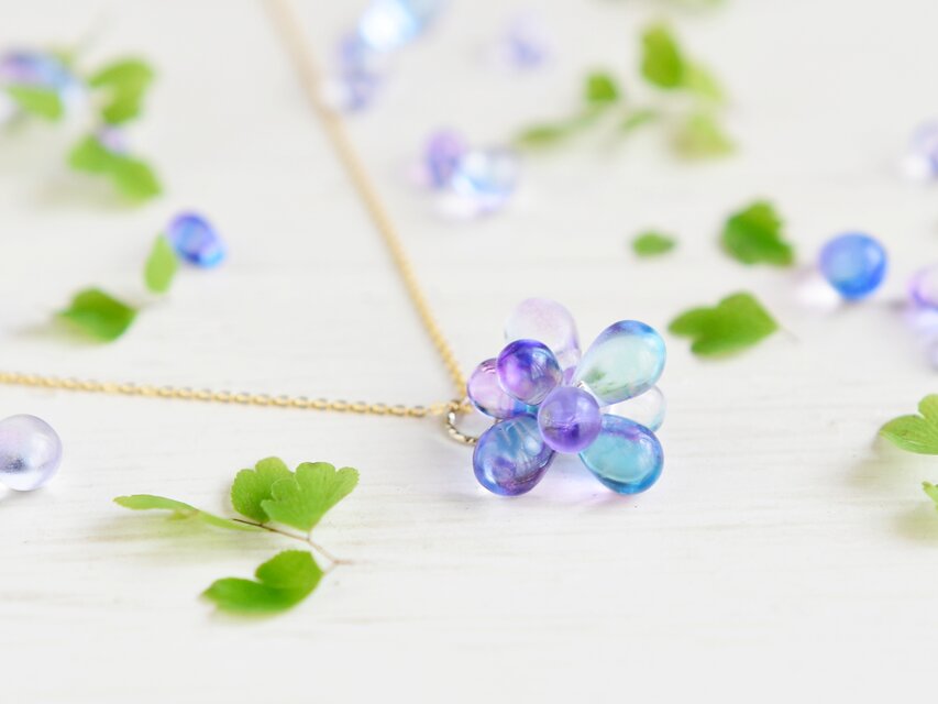 【14kgf ネックレス】紫陽花