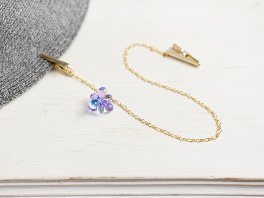 【帽子クリップ・ハットクリップ】紫陽花