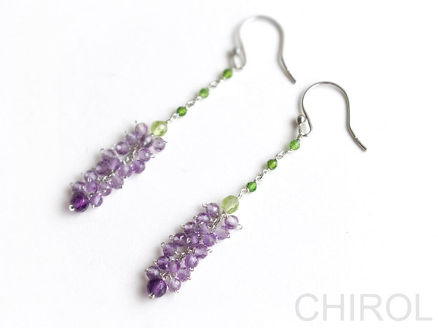 アメジストの 小花✾ ピアス/ SV925