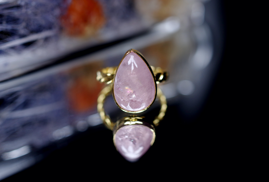 New Arrival☆新作 ☆『Morganite』☆天然石リングsilver925 + k18コーティング