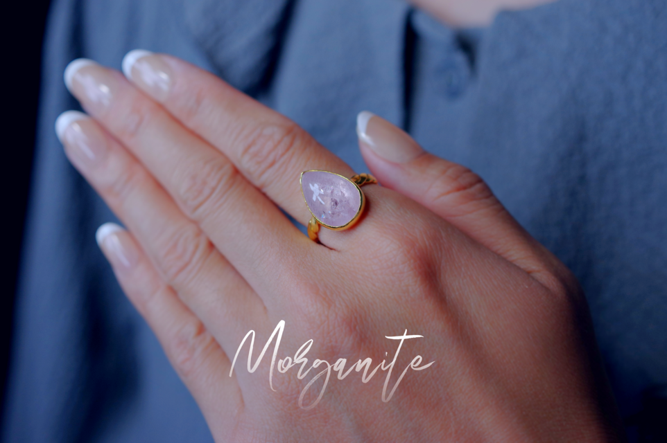 New Arrival☆新作 ☆『Morganite』☆天然石リングsilver925 + k18