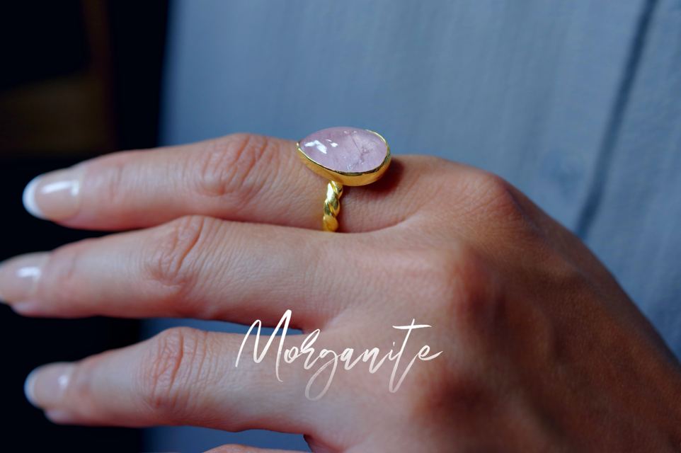 New Arrival☆新作 ☆『Morganite』☆天然石リングsilver925 + k18