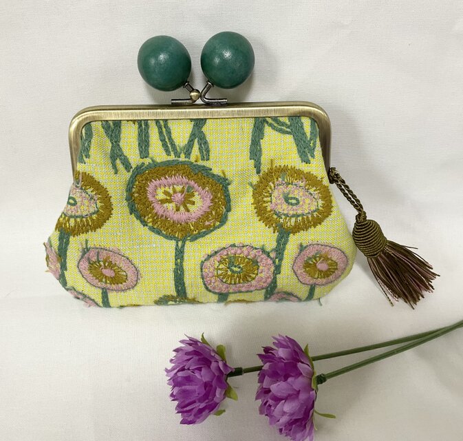 ミナペルホネン　path　木玉親子がま口ミニ財布　