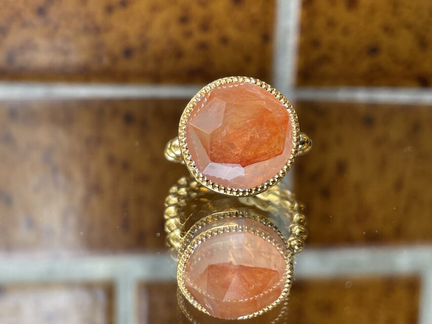 ライモナイト　イン　クォーツ　ラウンド　ファセットカット　SV925リング