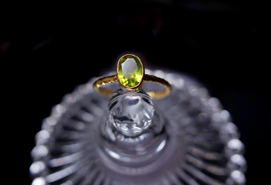 New Arrival☆『ペリドット』の世界でひとつの天然石リングsilver925 + k18コーティング