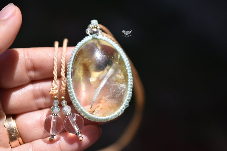 牙☆大粒☆ガーデンクォーツ マクラメネックレス1048 | iichi 日々の