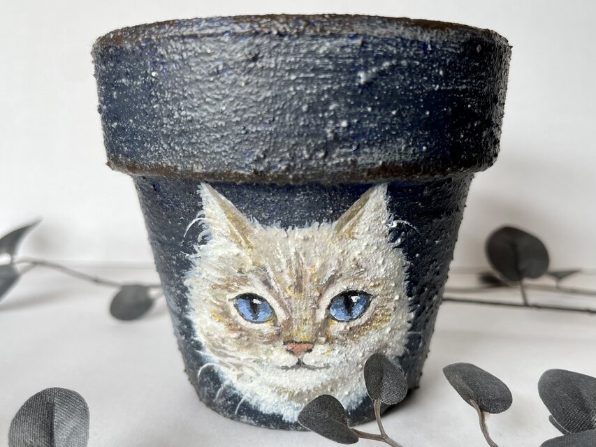リメイク鉢 No.0005-1猫 | iichi 日々の暮らしを心地よくする ...
