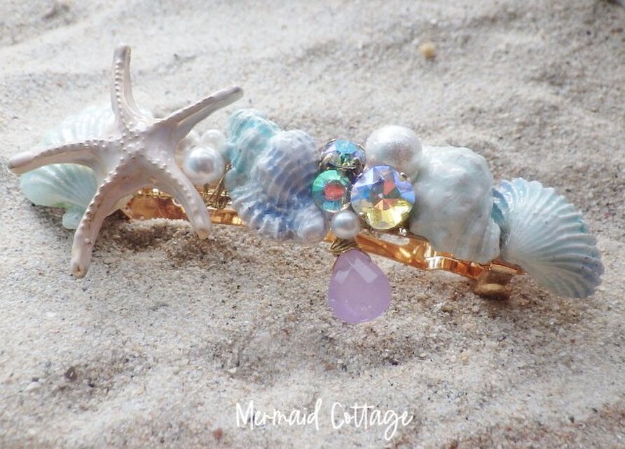 Mermaid Dream 人魚の髪飾り バレッタ | iichi 日々の暮らしを心地よくするハンドメイドやアンティークのマーケットプレイス