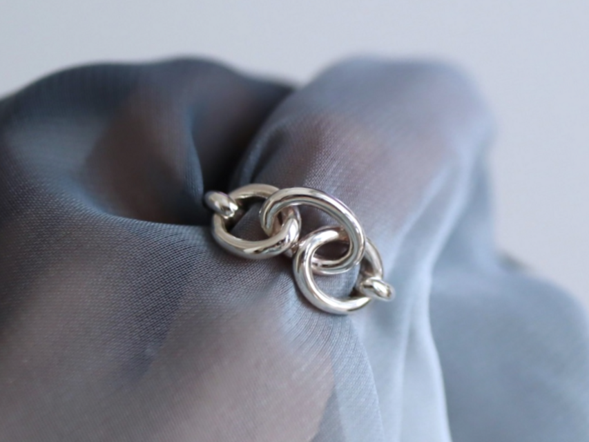 Chain design ringチェーンデザインリング３ovals 925