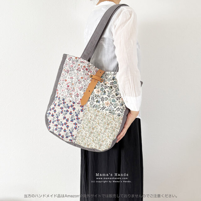 ⭐️5点売れました⭐️ おしゃれな リバティ パッチワーク 花柄 グレー