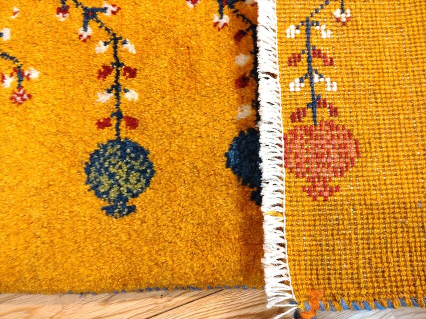新規入荷：通年18℃のウール絨毯】ペルシャ ギャッベ ソファ前 122×80
