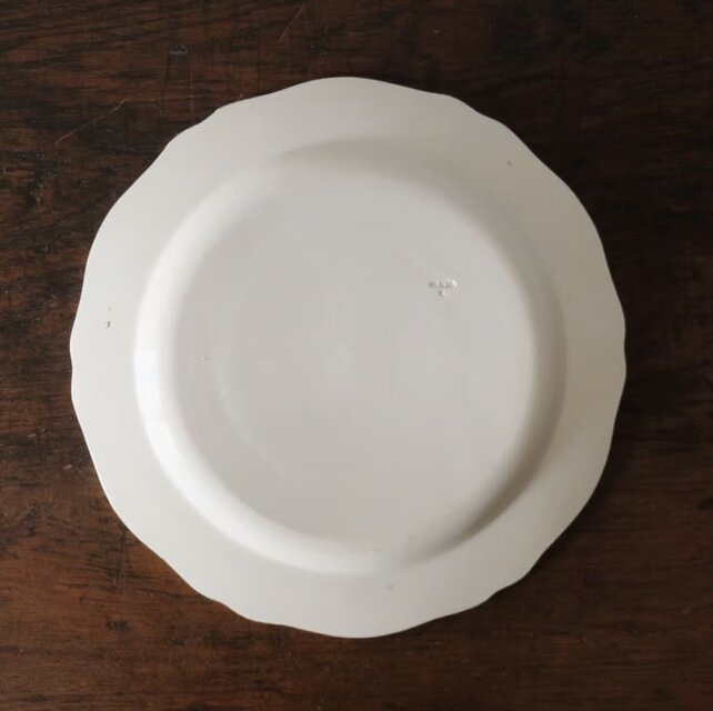 クレイユ CREIL ファイアンスフィーヌ 平皿 花リム ディナー皿 φ23.5cm