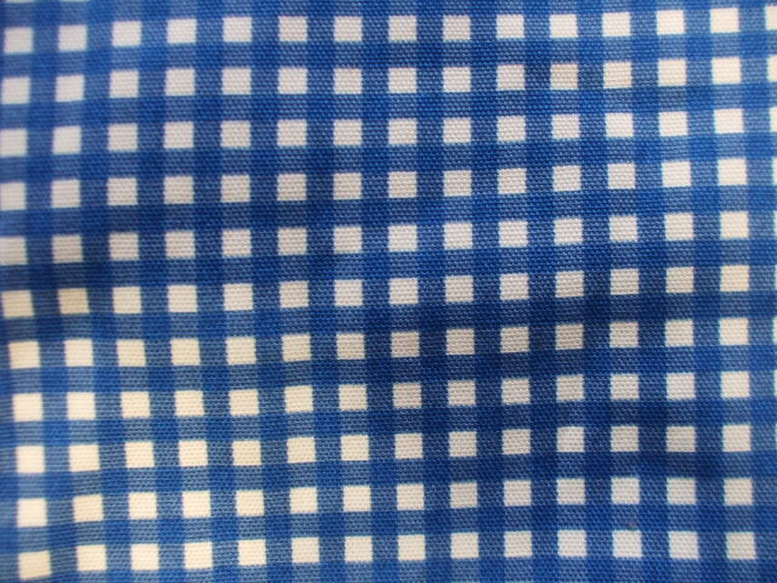 青×白ギンガムチェック柄 かぼちゃシルエットパンツ M～LLサイズ 綿