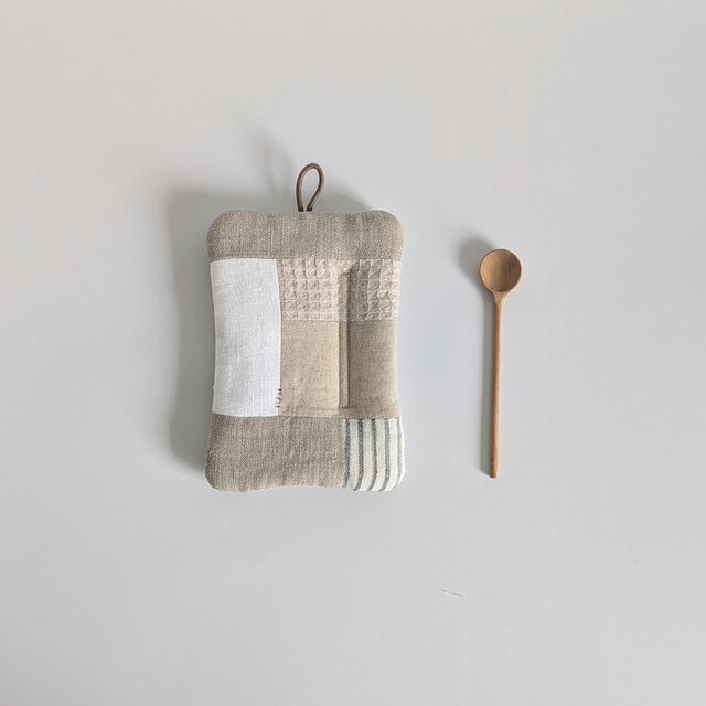 リネンの鍋つかみ/ポットマット　ナチュラル