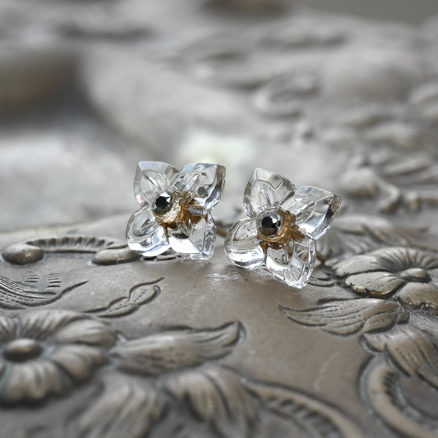 No.341 ハンドメイド　キラキラガラスビーズ　フラワーピアス　イヤリング 楽天市場】チェコビーズ フラワー 14mm 4個入り 花 チェコガラス