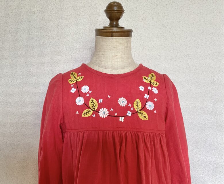 タグ付き✨ツモリチサト ボウタイ ワンピース　チュニック　ジャングル　刺繍 タグ付き✨ツモリチサト ボウタイ ワンピース チュニック