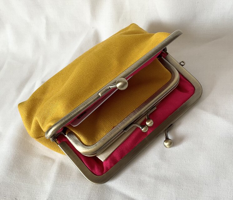 １１号帆布　親子がま口ミニ財布　