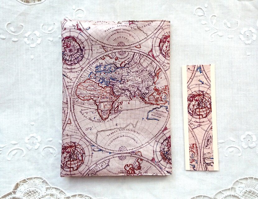 リバティプリント B6・四六判 (Around The World)古地図