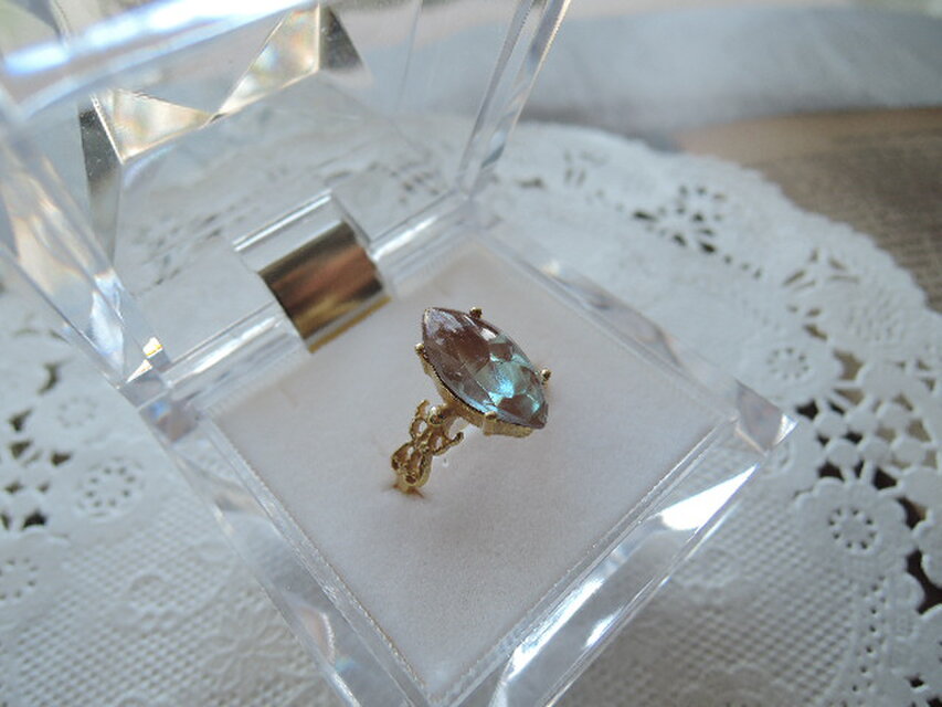 1295）レアアイテム✨マーキスデザインリングアンティークサフィレット