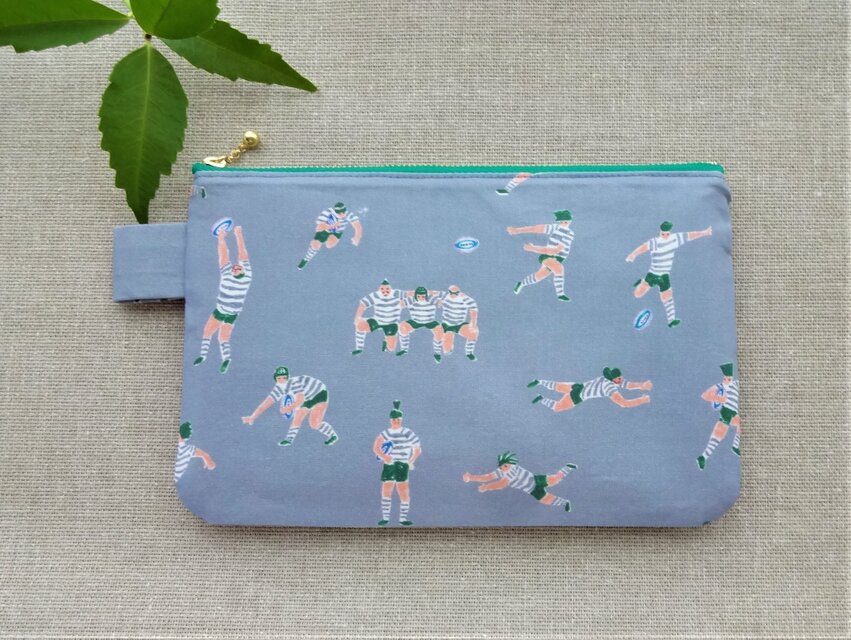 ＊ラグビー＊フラットポーチ＊ファスナー２０cm＊rugby＊