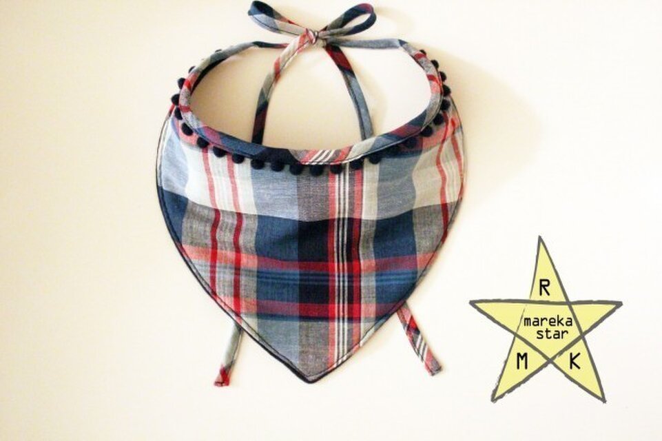 【売約済K様】№268 スタイ＆ミニタオルハンカチ☆チェック柄