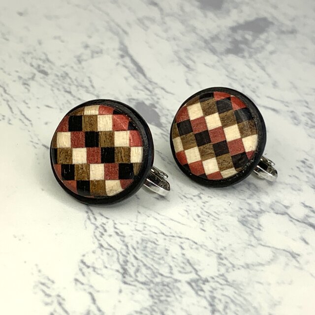 カラフル４色市松イヤリング