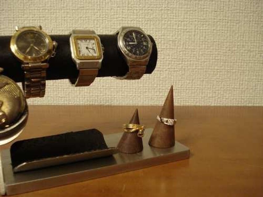 腕時計スタンド 3本掛け腕時計スタンド＆懐中時計、ダブルリング