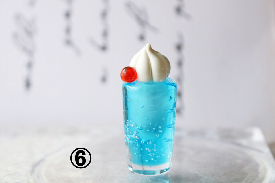 ガラスのクリームソーダ☆ガラスのミニチュア喫茶店☆ | iichi 日々の