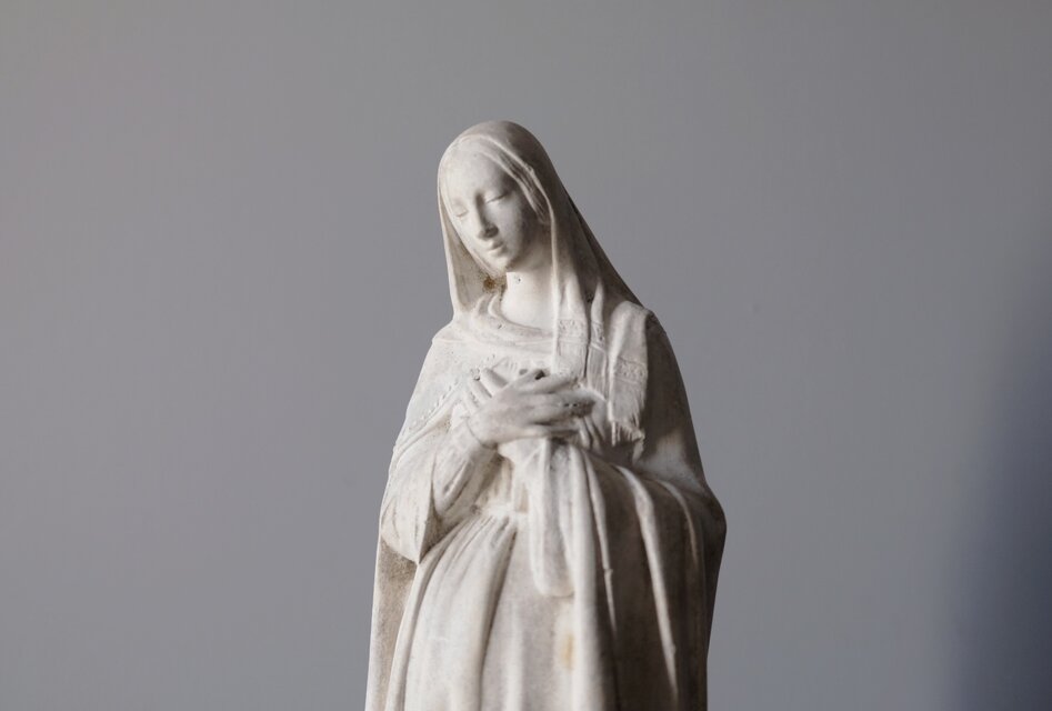 石膏 聖母マリア像 h40cm フランス アンティーク 0501056 | iichi 日々 