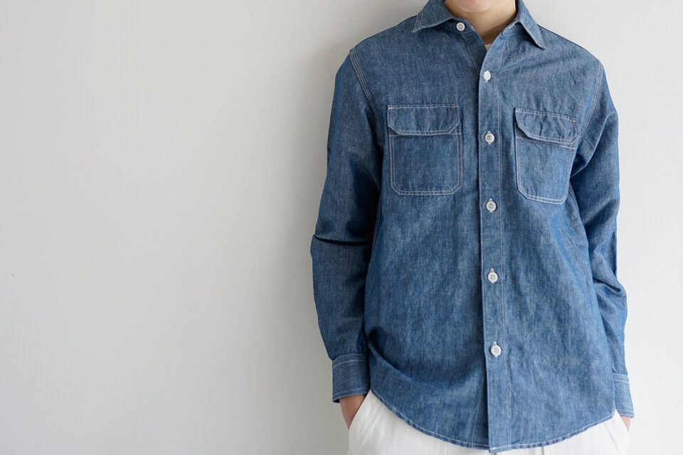 シャンブレーワークシャツ/chambray work shirt/size2 | iichi 日々の