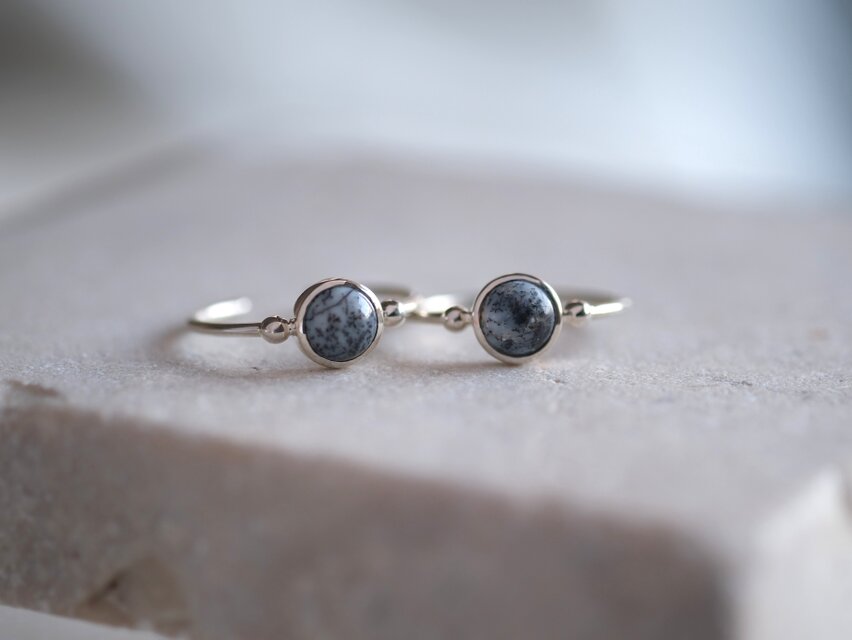 dendritic opal _Halda áfram ring デンドライトオパール 天然石