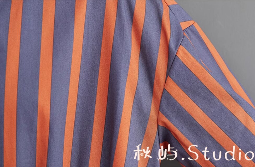 A.P.C. オレンジ ストライプ 長袖ワンピース A.P.C. オレンジ ストライプ 長袖ワンピース