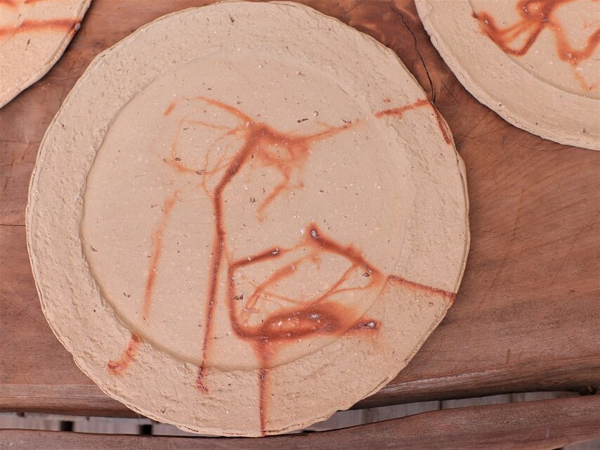 3日間のみサービス中！備前の焼き物です。 備前焼 皿・ひだすき(約20.5cm) sr4-069 | iichi 日々の暮らしを