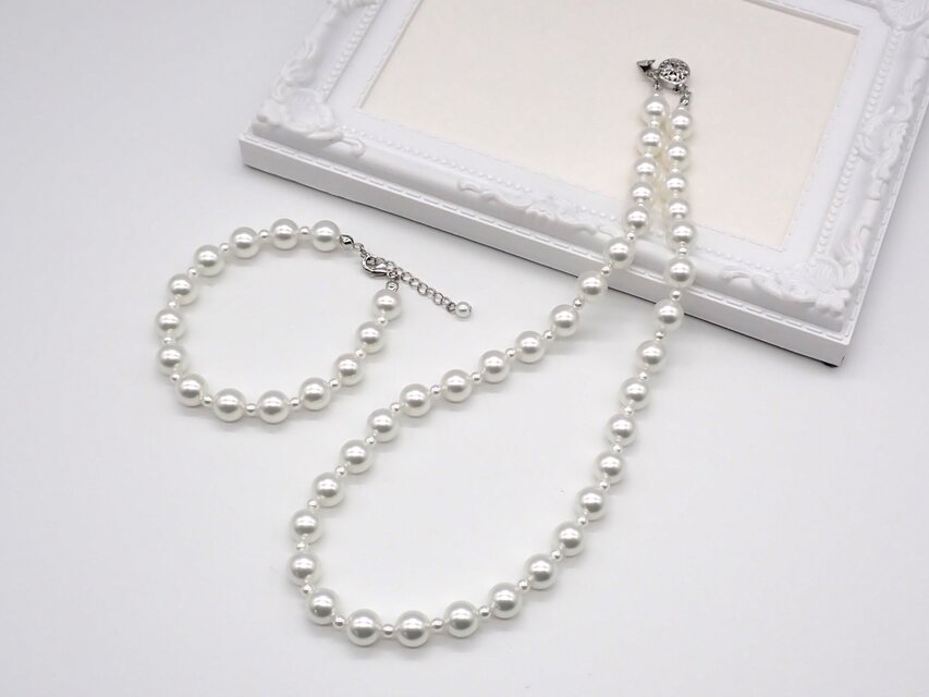 パールアクセサリーセット②　２点セット【ネックレス・ブレスレット】