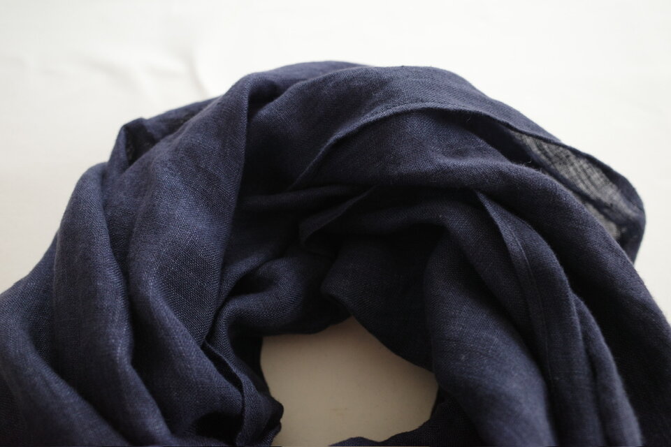 リネンスヌード広幅・濃紺