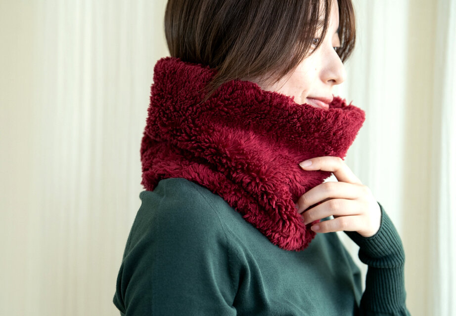 Organic Cotton Fur ふわふわネックウォーマー【ローゼル／Bigサイズ】