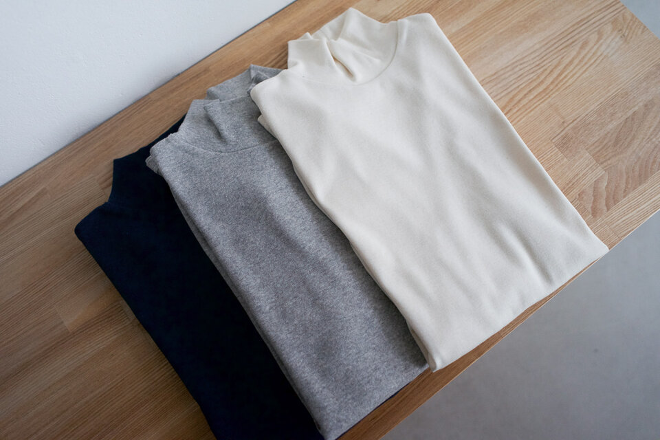 オーガニックコットンハイネック/organic cotton/high neck/heather