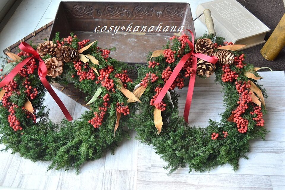 【t様オーダー】ペッパーベリーのクリスマスwreath×2点