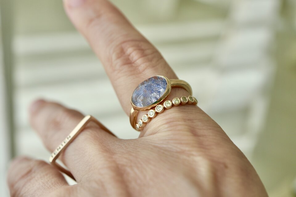 K10[深海庭園dumortierite in quartz]ring | iichi 日々の暮らしを