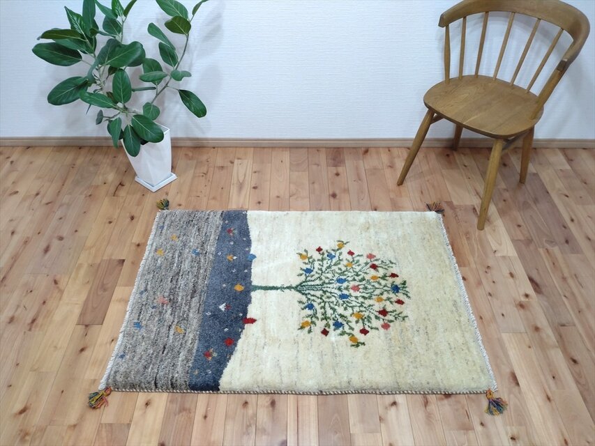 目玉品30％OFF：2月末迄】ペルシャ ギャッベ 玄関マット大 120x85cm