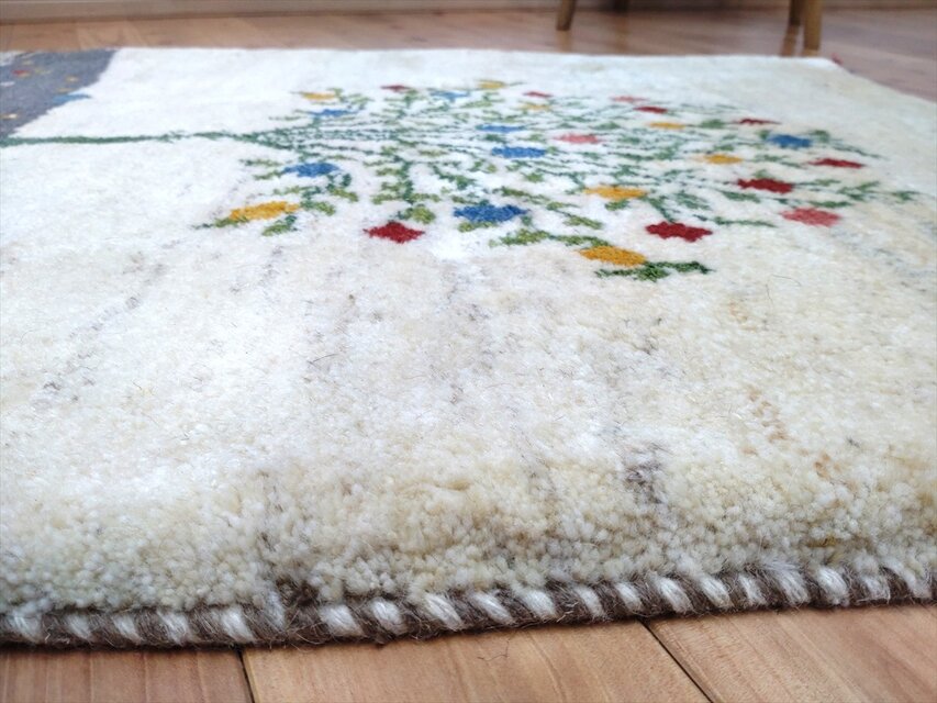 秋の目玉品】ペルシャ ギャッベ 玄関マット大 120x85cm ザクロの木