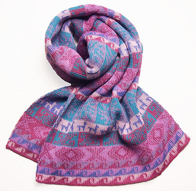 アルパカ100% マフラーリバーシブル　パステルカラー