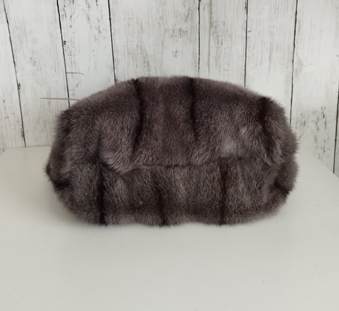 new antique fur ¶ ☆超限定1点もの☆パープルグレー染めクロスミンク