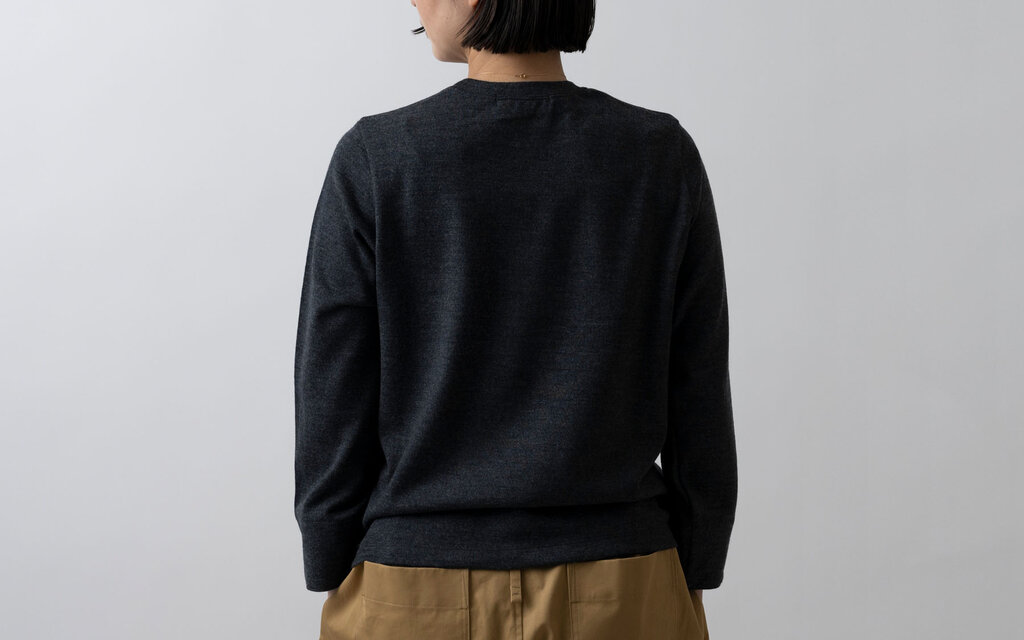 HANDROOM WOMEN'S ウールジャージー クルーネックカットソー navy