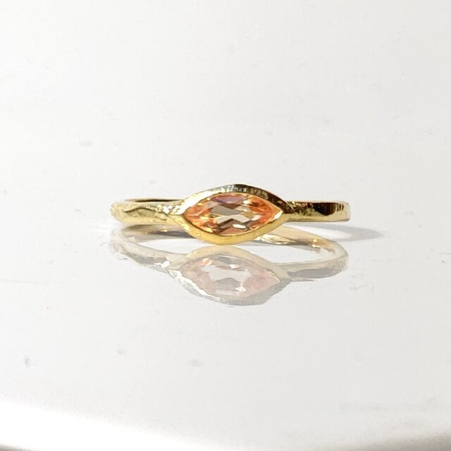 インペリアルトパーズ　マーキスカット　0.4ct　シルバーSV925リング