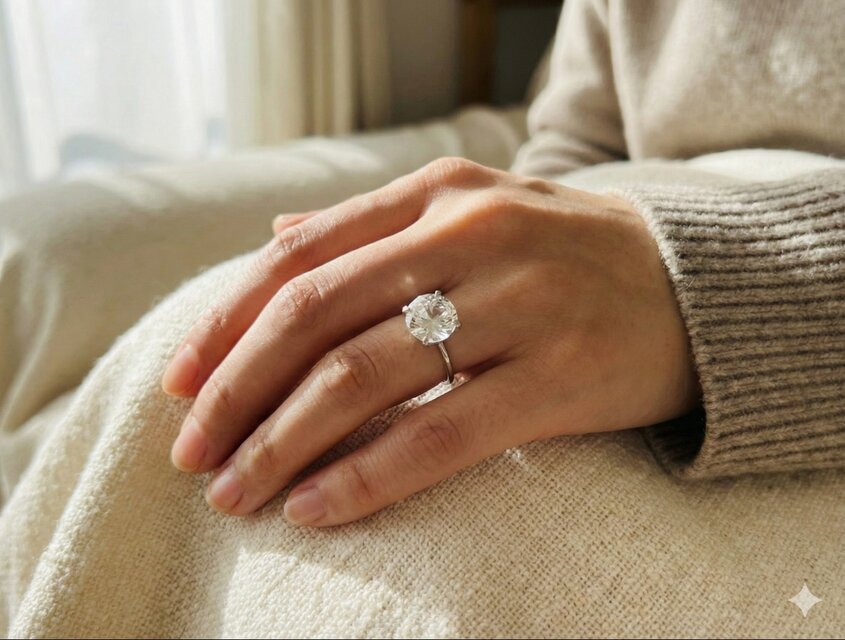 銀の指輪【大地から採れた水晶】