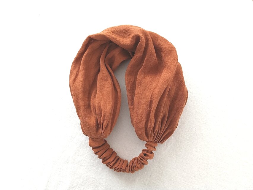 リネンのターバン・レンガ...薄手