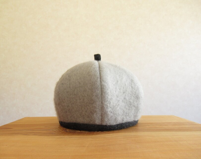 ウールシャギーのベレー帽　グレー